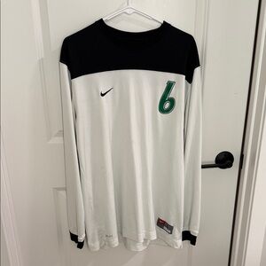 Nike Men's Black and White Long Sleeve Tee